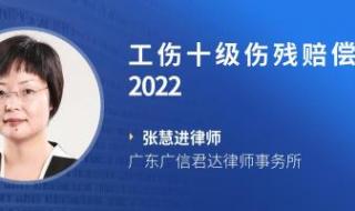 工伤十级伤残赔偿标准2022多少钱